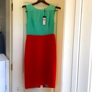 Bcbgmaxazria “Blaire”. Opal green combo dress